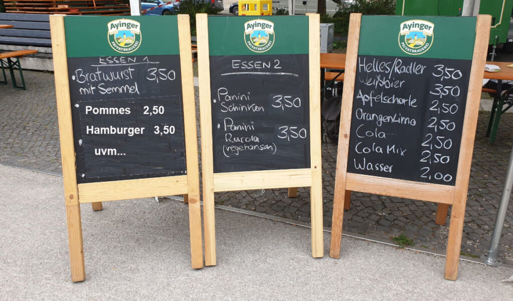 Getränkeliste / Speisekarte
